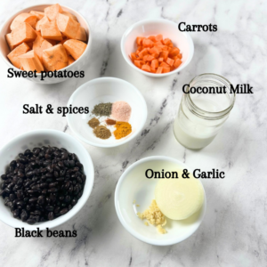 Mashed potato and black bean stew