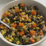 Healthy gluten -free quinoa and black bean salad mixture