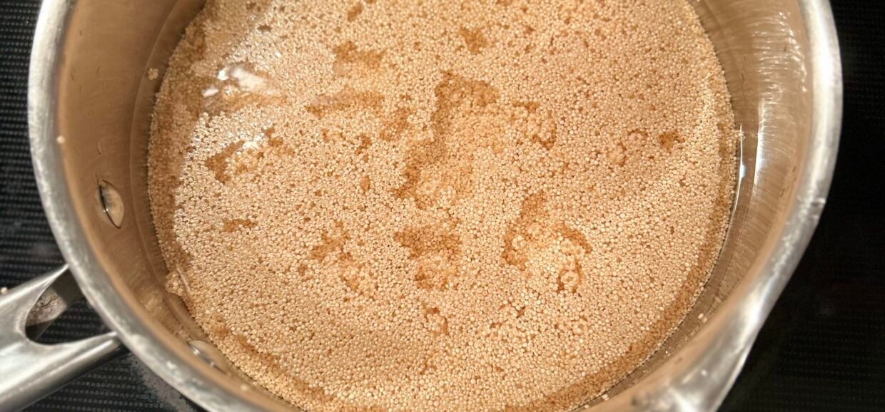 Amaranth in a saucepan