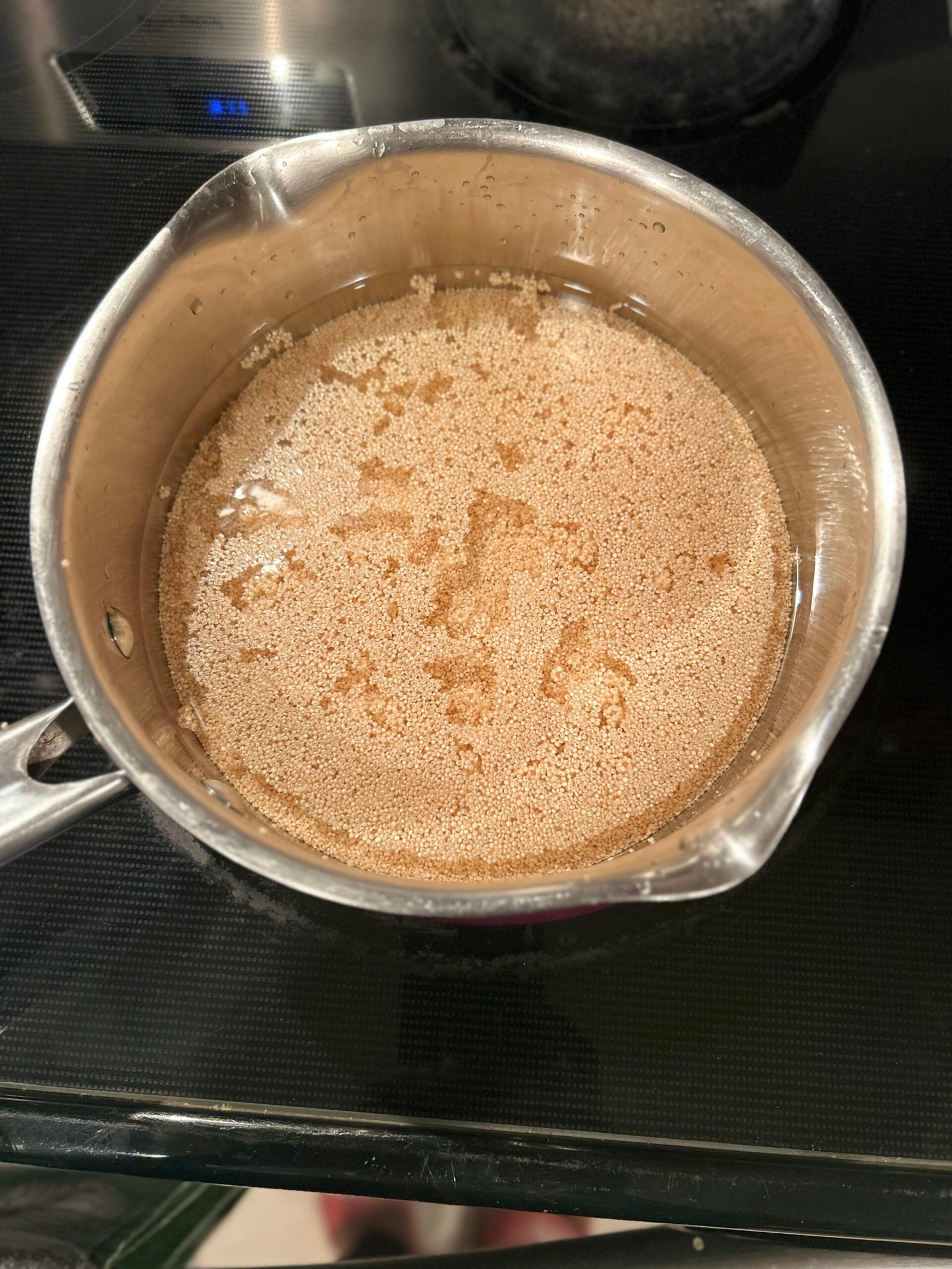 Amaranth in a saucepan