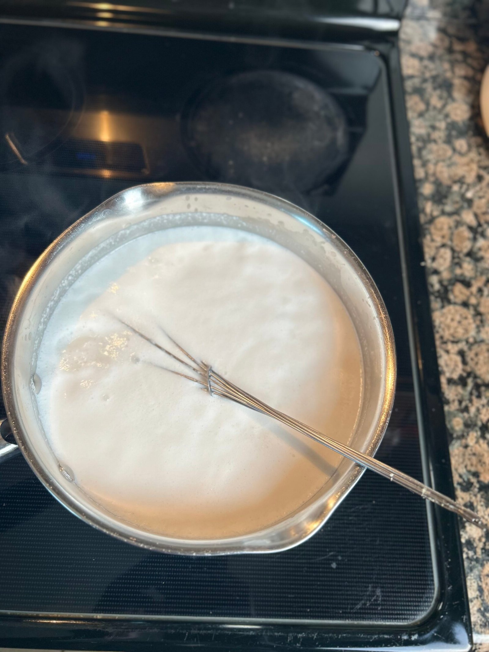 Heating up homemade coconut milk