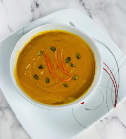 Easy gluten-free lentil and carrot soup:
