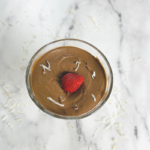 Healthy carob mousse served in a bowl
