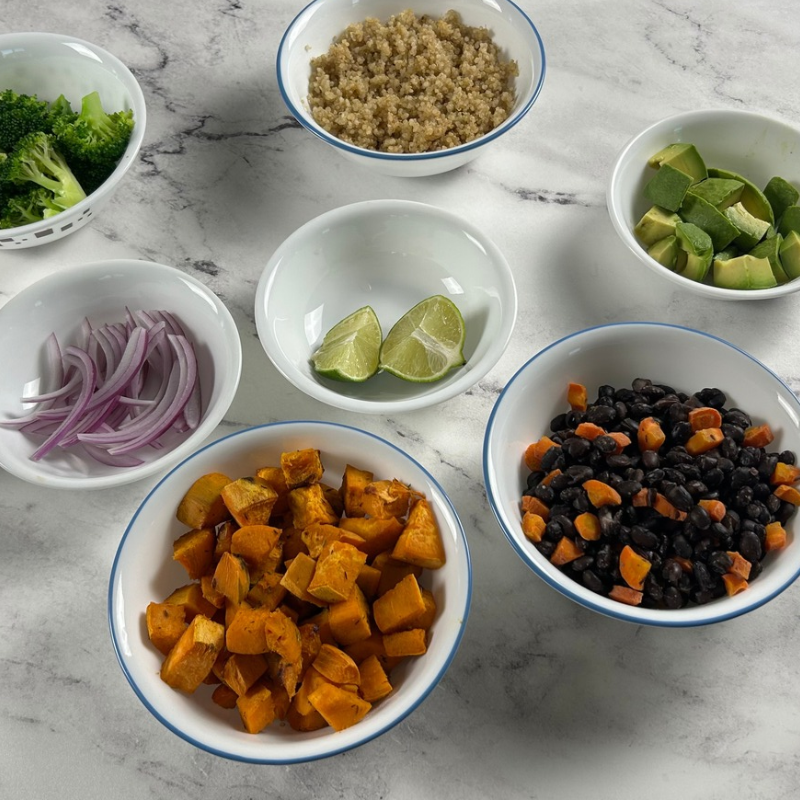 sweet potatoes and black bean bowl